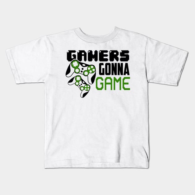 Gamers gonna game Kids T-Shirt by Peach Lily Rainbow